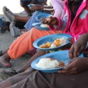 Children eating at Freedom Park OVC centre (South Africa)