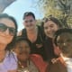 Niamh Fanthom, Aaron Whelan and Karina McGinley with the ladies in Matlhabe, South Africa